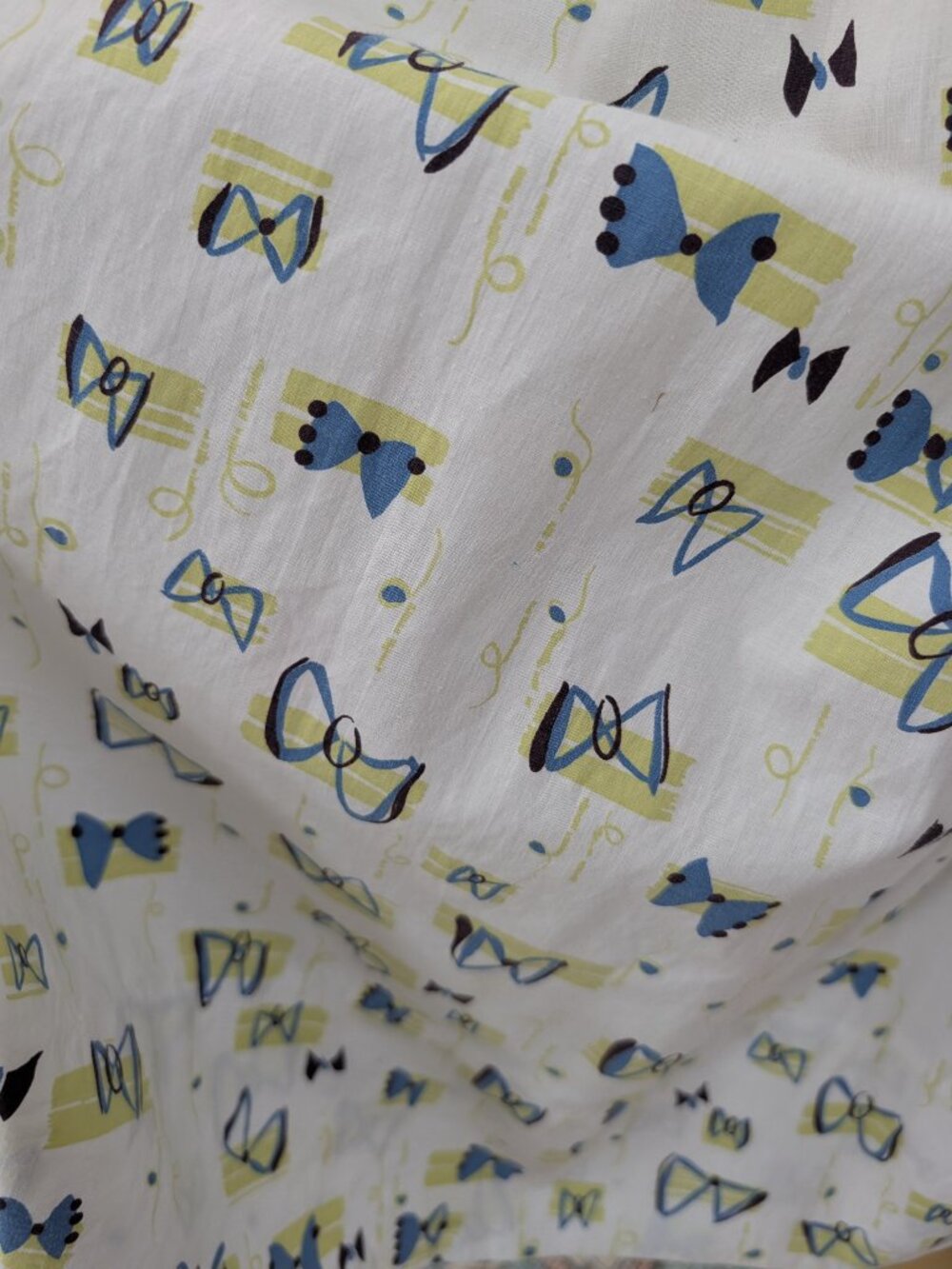 Vintage 1950's Mid-Century Bow Print Fit n Flare Sundress, Handmade - Picture 7 of 15